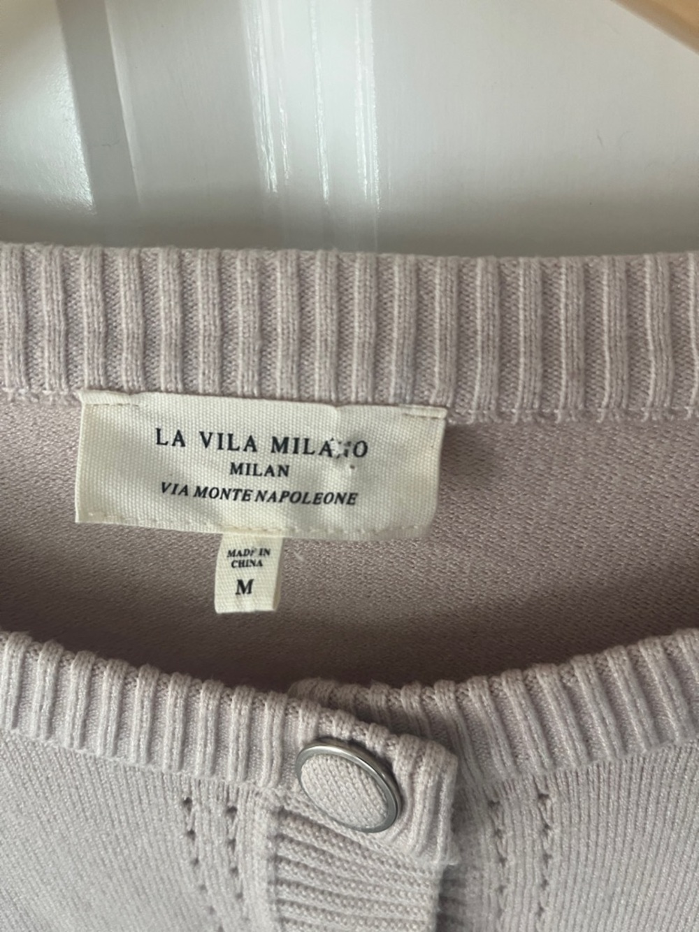 Vila Milano ruffle cardigan, sand color with ballet pink tone sz medium - Picture 2 of 4